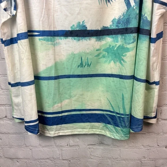 BloomChic Palm Print Dolman Sleeve Top Size 28 (5X) - Picture 4 of 5